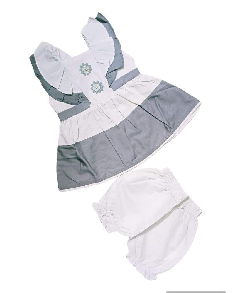 Baby Girl Cotton Frock & Shorts Set (1-3M)
