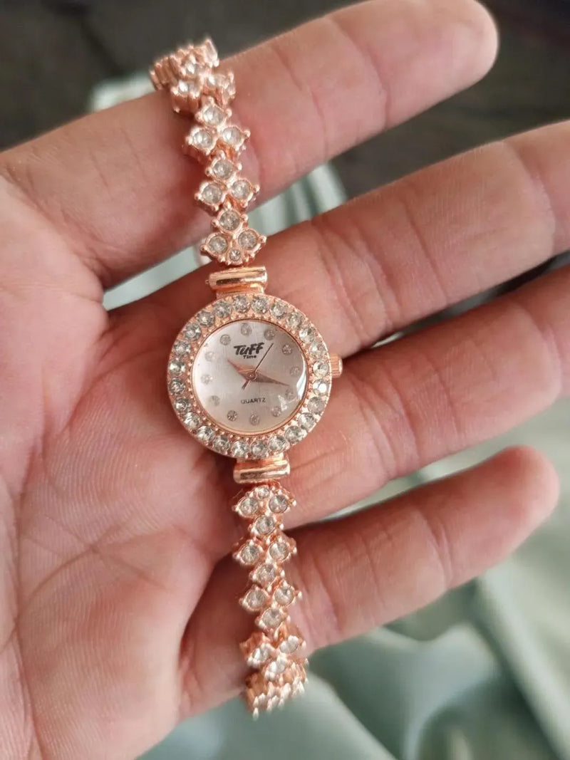 Rose Gold Tuff Time Quartz Cocktail Watch