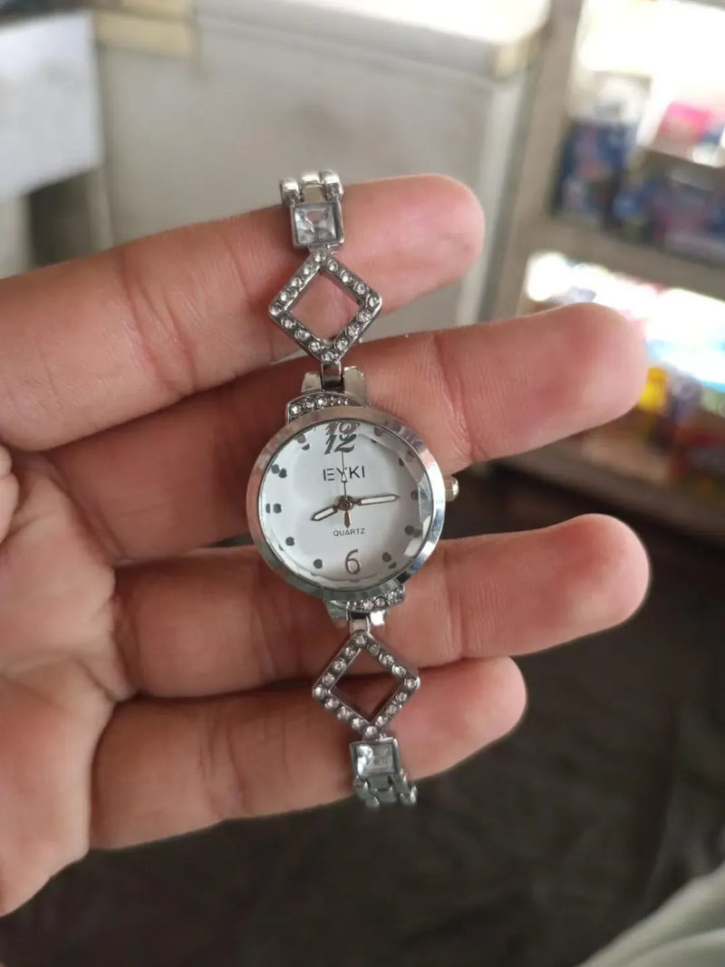 Women's Silver Diamond Bracelet Watch