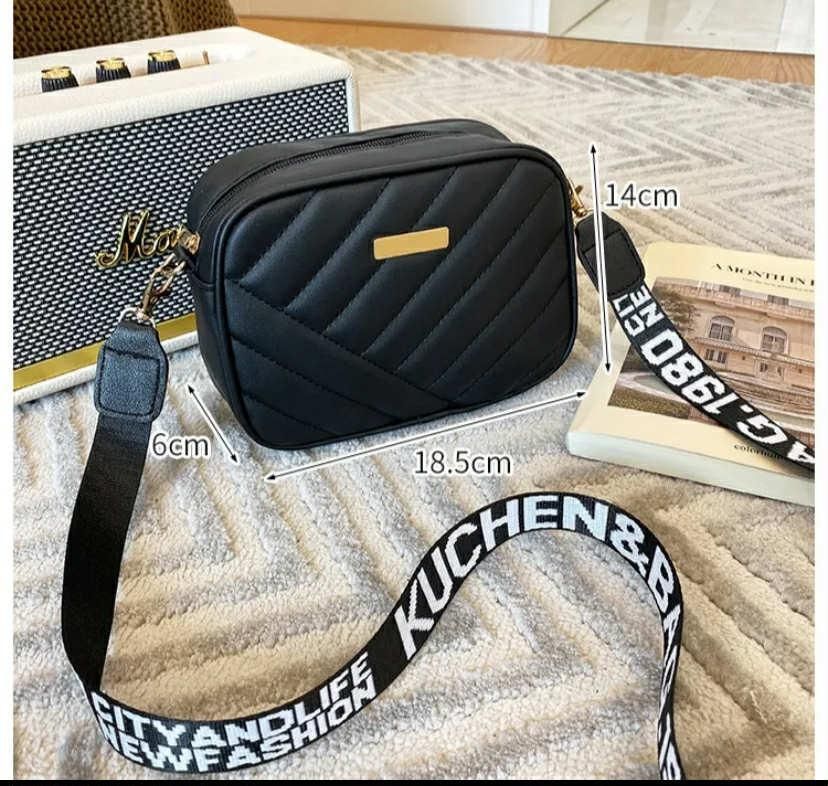 Black Quilted Crossbody Bag for Women with Gold Accents — JaanCi