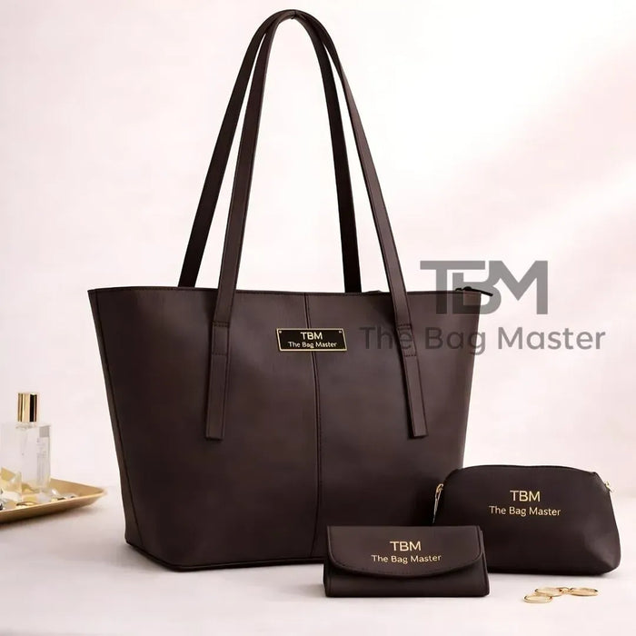 Tote Bag Set, Brown, 3 Pcs — shop at JaanCi