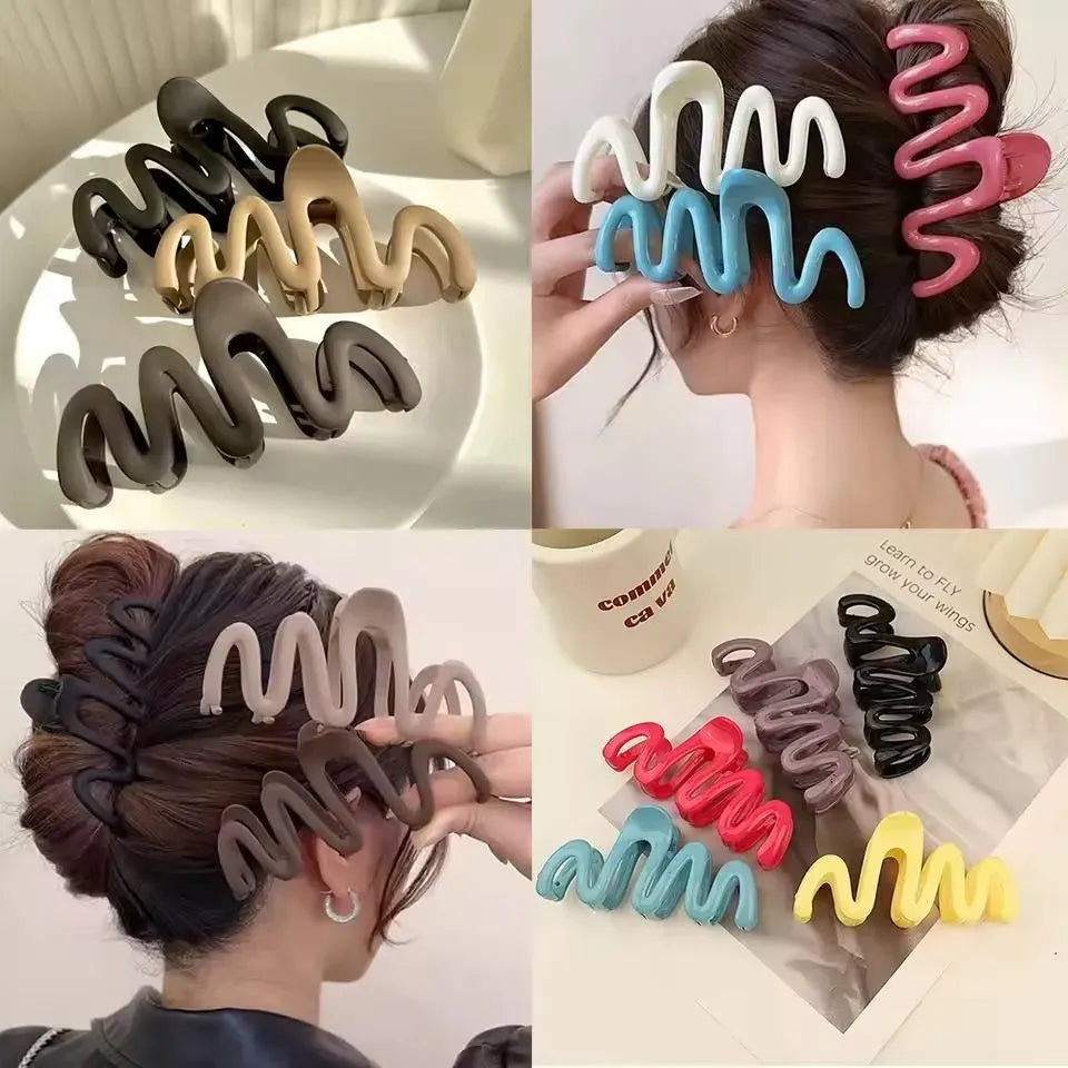 Large Wave Hair Clips (6 Pack)