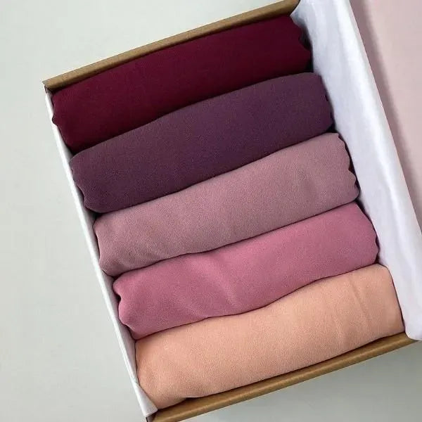 Stylish Chiffon Scarf Set (4 pcs, Multicolor)