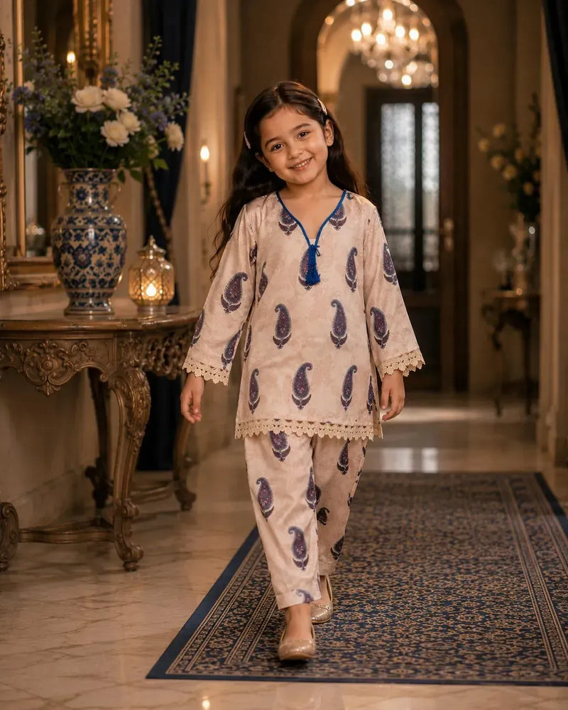 Girl's Silk Kurta and Trouser Set - 2 Pcs — shop at JaanCi