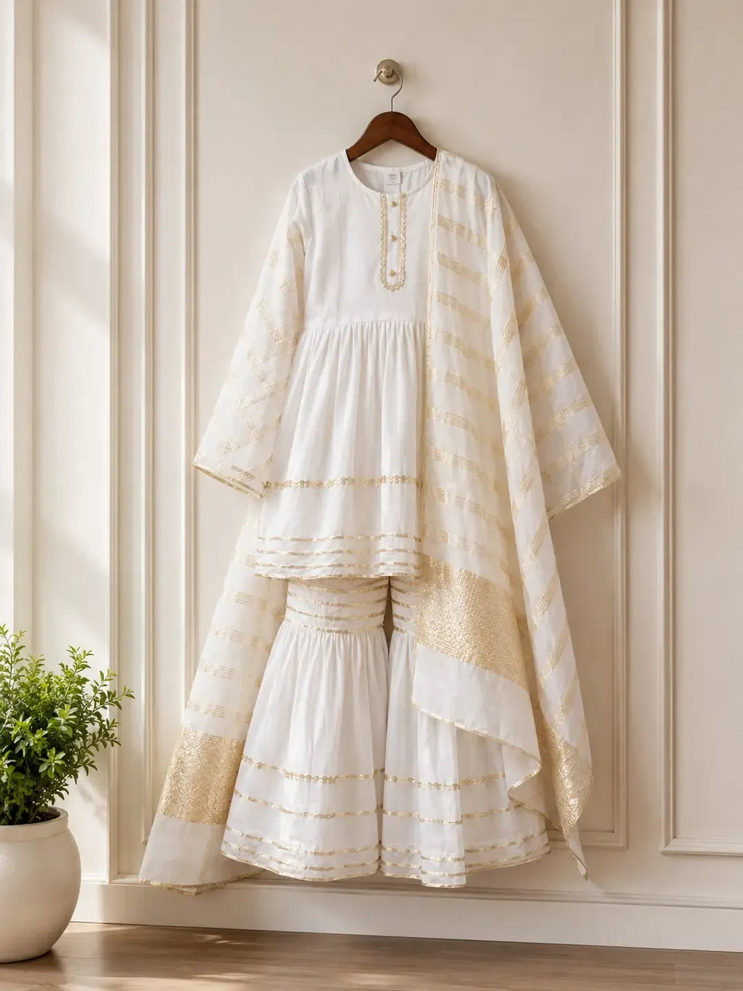3-Pc Lawn Embroidered Frock & Trouser Set