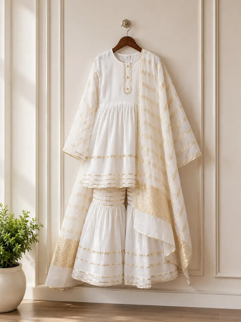 3-Pc Lawn Embroidered Frock & Trouser Set