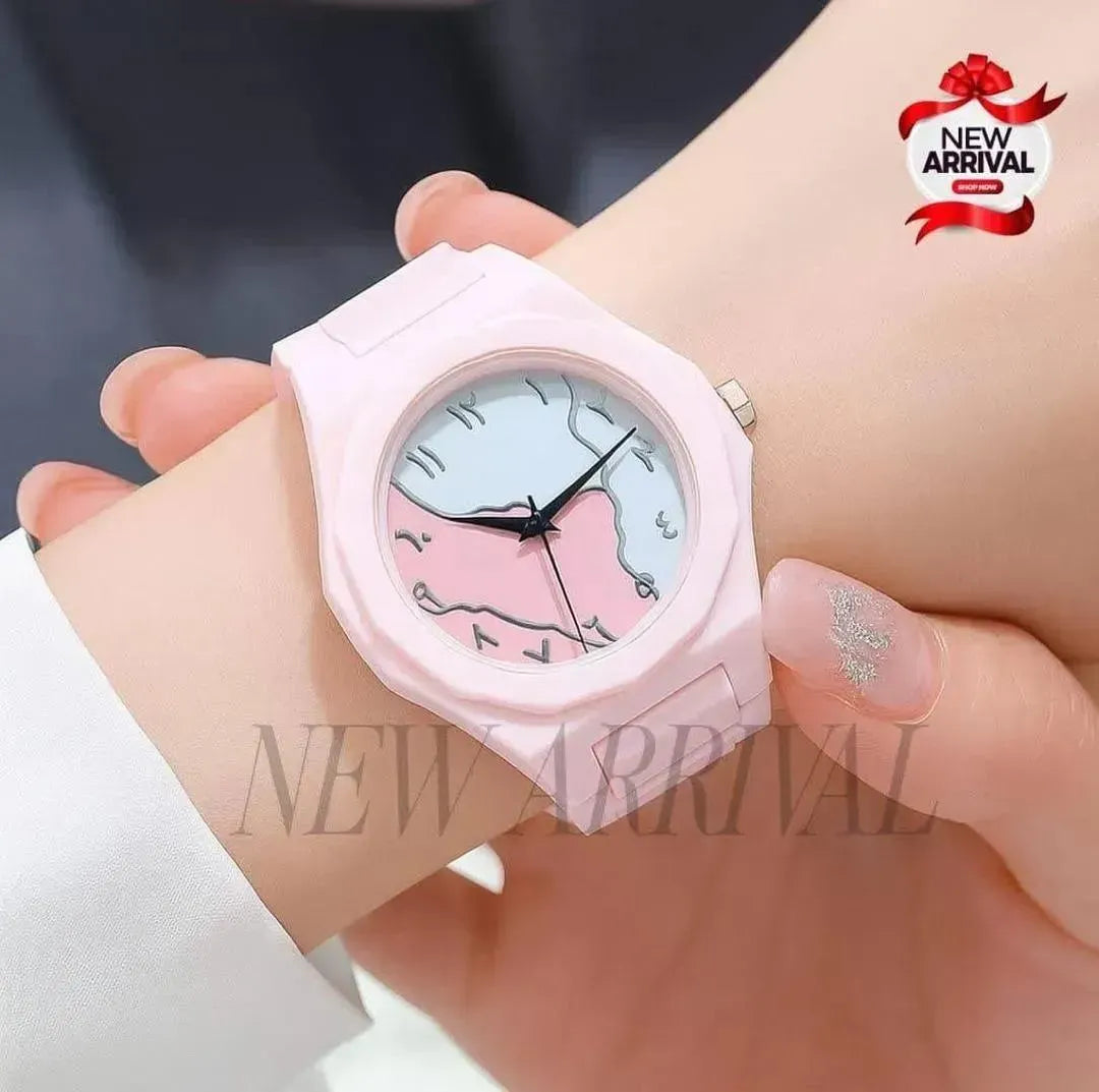 Pink Women's Carbon Fiber Analogue Watch 40mm — JaanCi