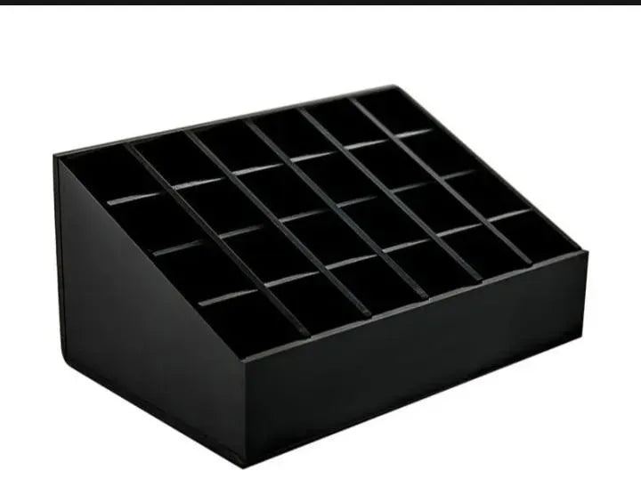 Black ABS 16-Compartment Makeup Organizer