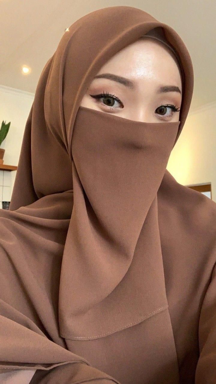 Chiffon 2-Pcs Hijab Set — Brown Plain