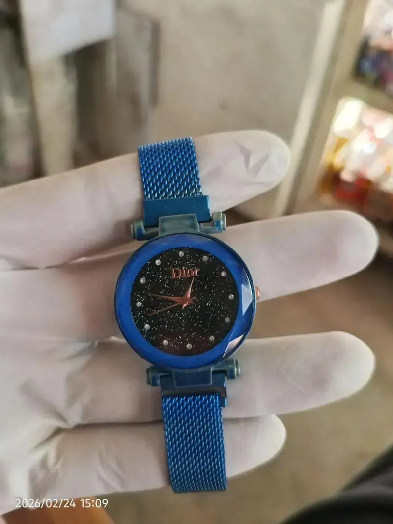 Women's Blue Mesh Dial Watch 45mm